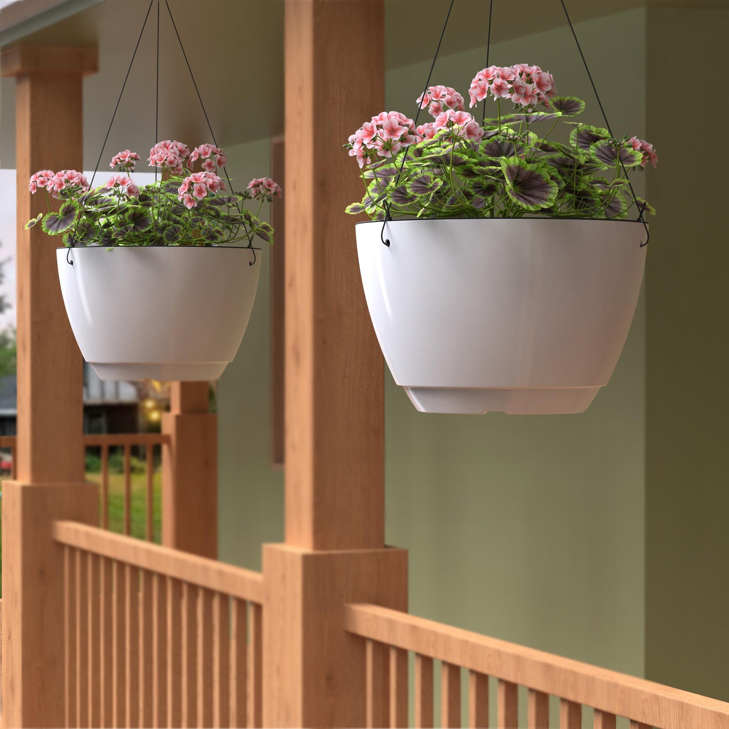 misco self watering hanging planter Mayne Caprio 14-Inch Self-Watering Hanging Planter with Water Level In – Mayne Inc