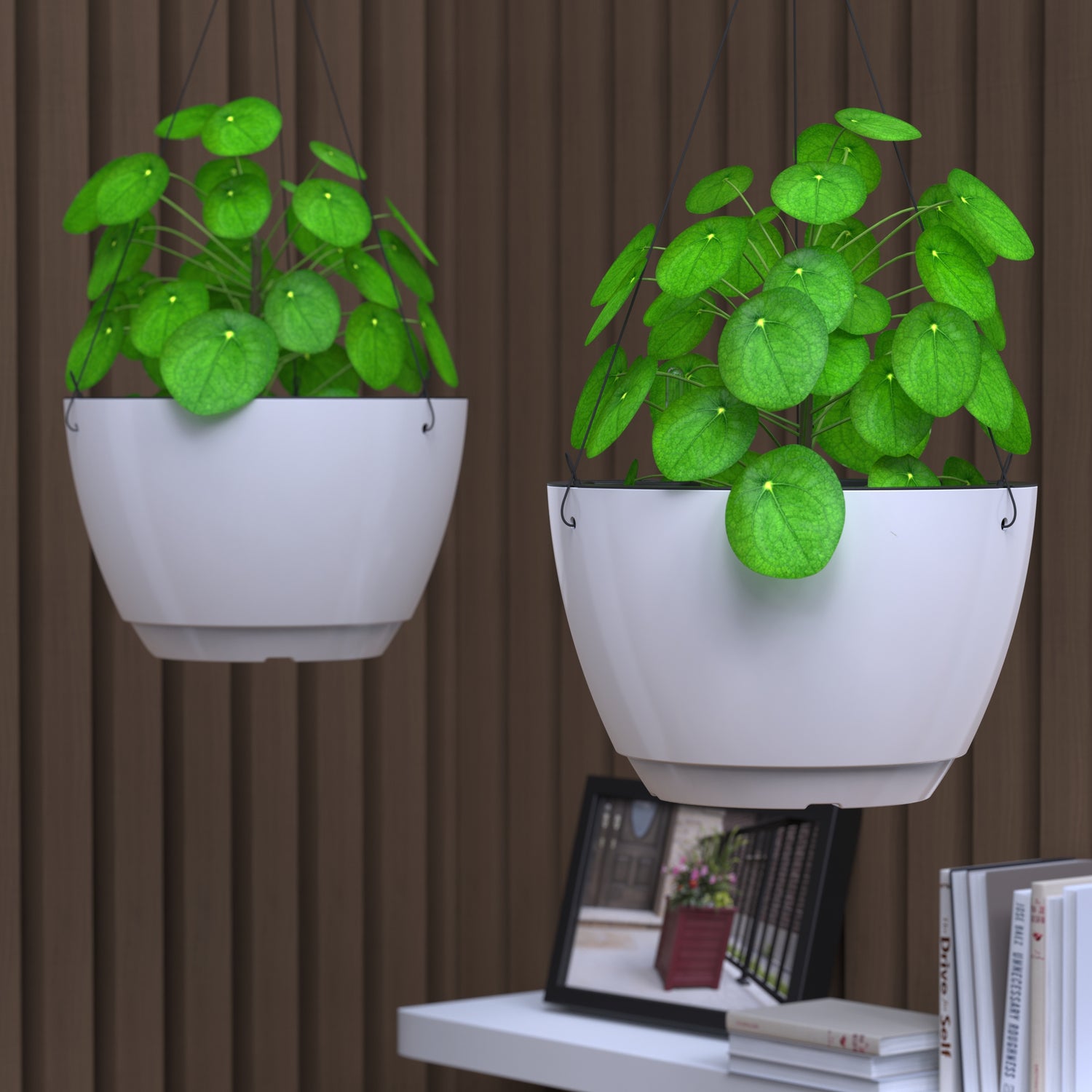 14 inch pot plant Mayne Caprio 14-Inch Self-Watering Hanging Planter with Water Level In – Mayne Inc
