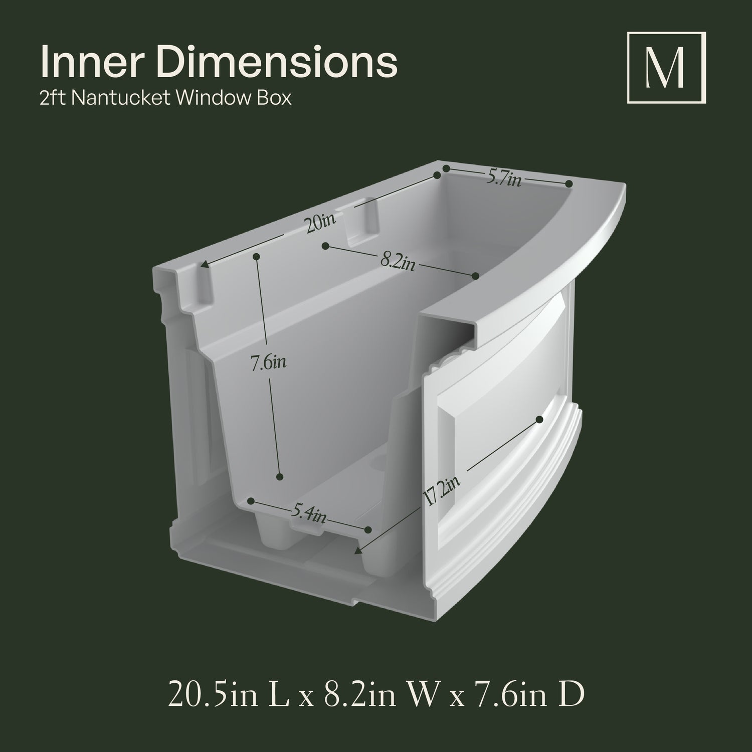 Mayne Nantucket 2ft Self-Watering Window Box with Steel Wall Mount Brackets (Espresso)