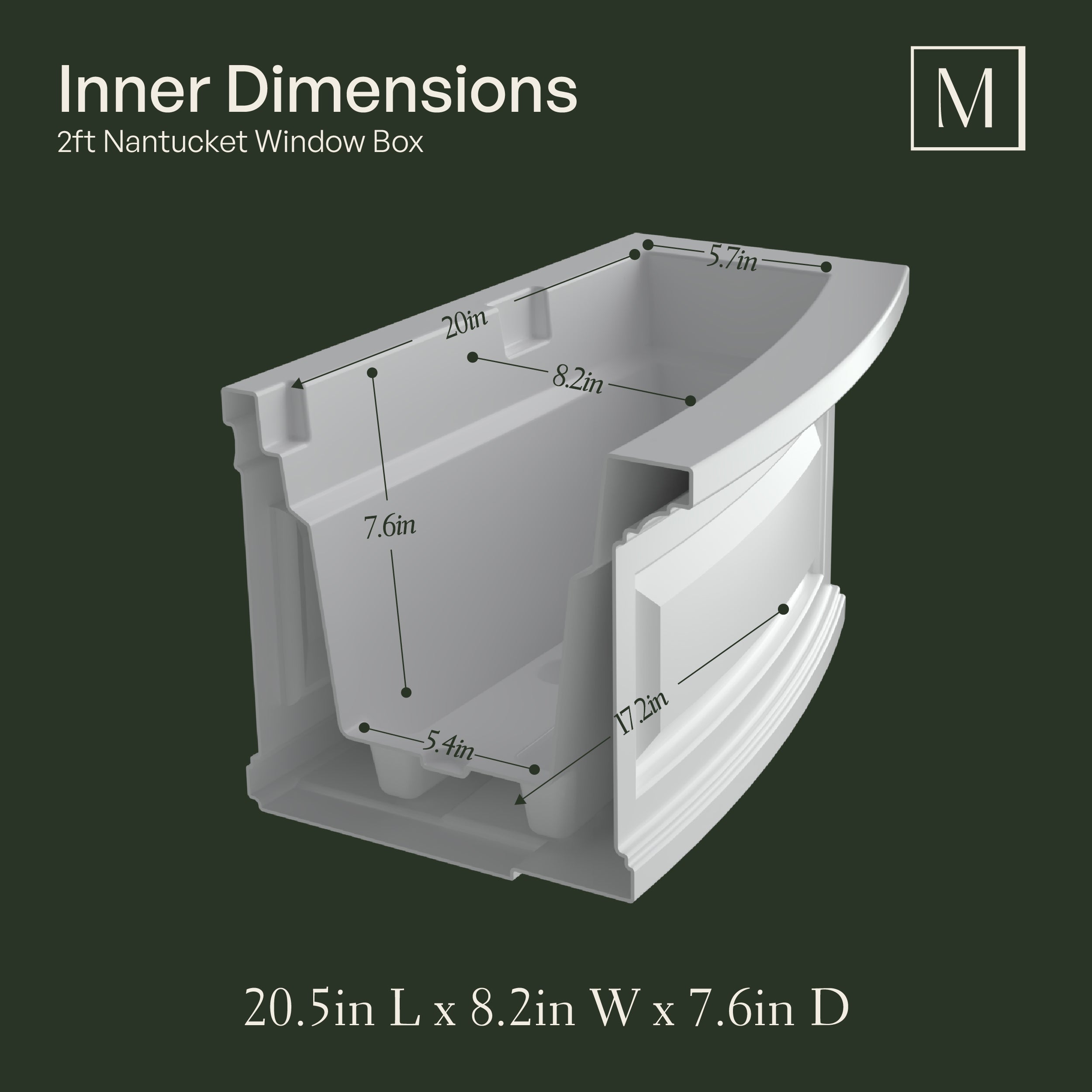 Mayne Nantucket 2ft Self-Watering Window Box with Steel Wall Mount Brackets (Espresso)