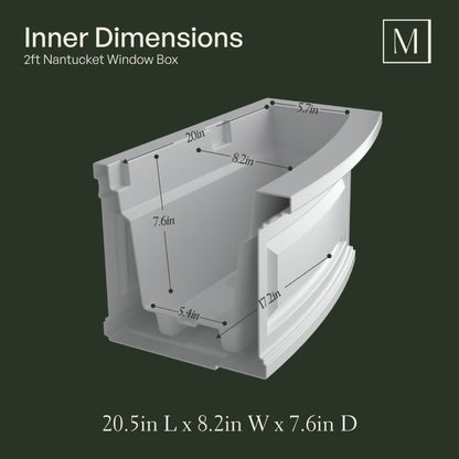 Mayne Nantucket 2ft Self-Watering Window Box with Steel Wall Mount Brackets (Espresso)