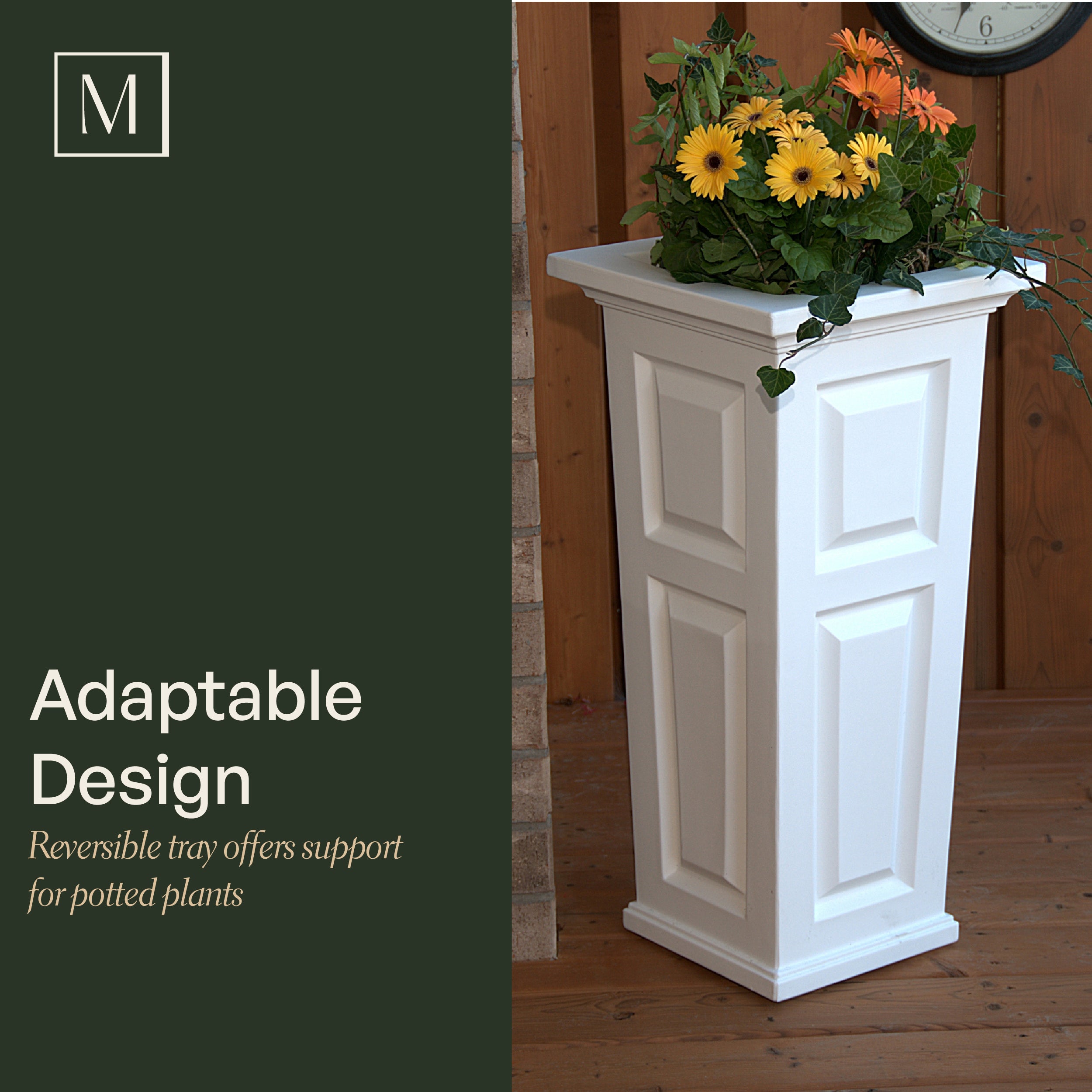 Mayne Nantucket 32-Inch Self-Watering Tall Planter with Removable Planting Insert