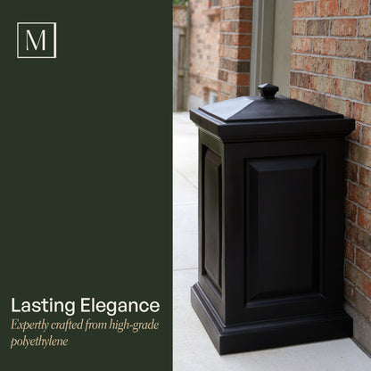 Mayne Berkshire Multi-Purpose Storage Bin - Includes Waste Bag Hooks (Black)