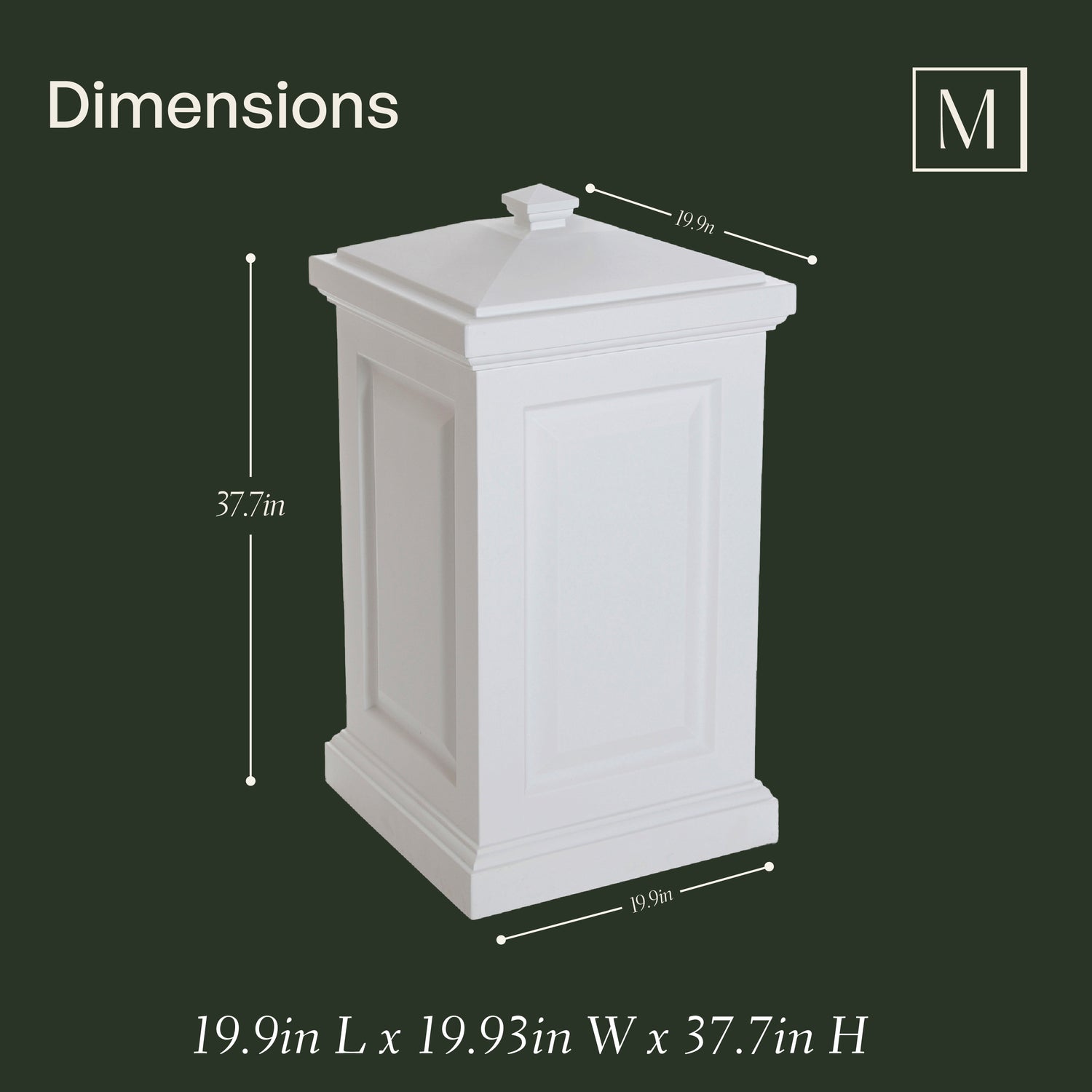 Mayne Berkshire Multi-Purpose Storage Bin - Includes Waste Bag Hooks (Black)