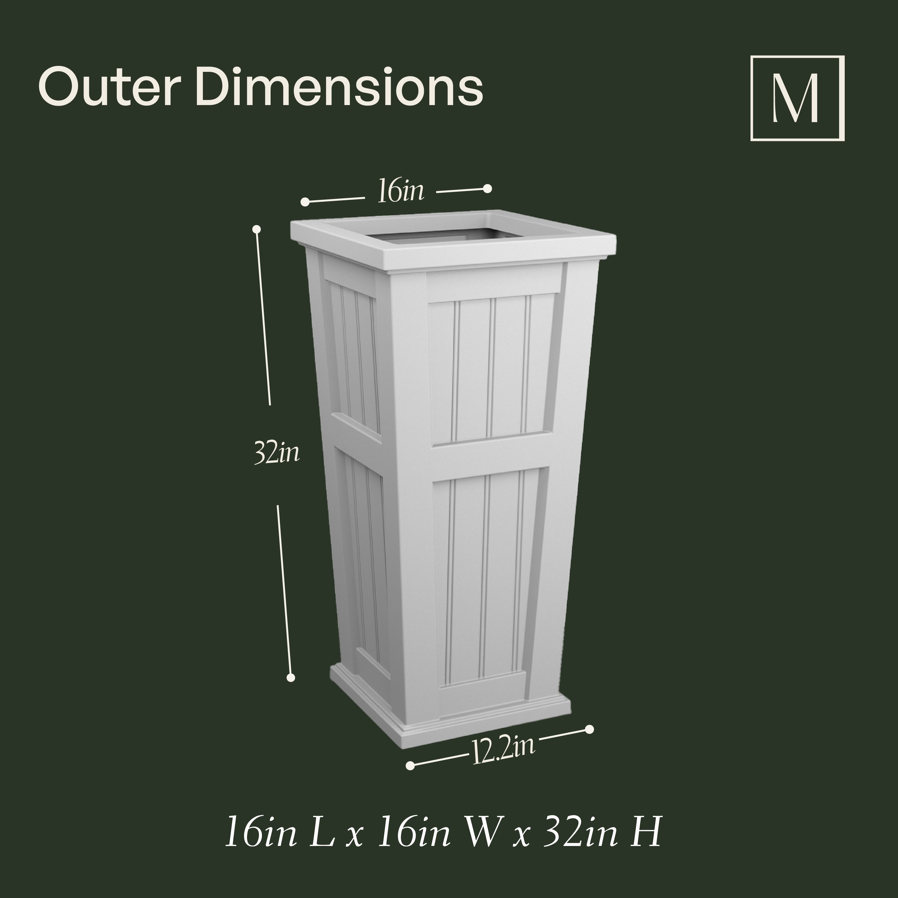 Mayne Cape Cod 32in Tall Planter