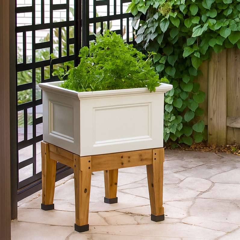 Mayne Fairfield 24-Inch Self-Watering Square Elevated Garden Bed with Wooden Legs