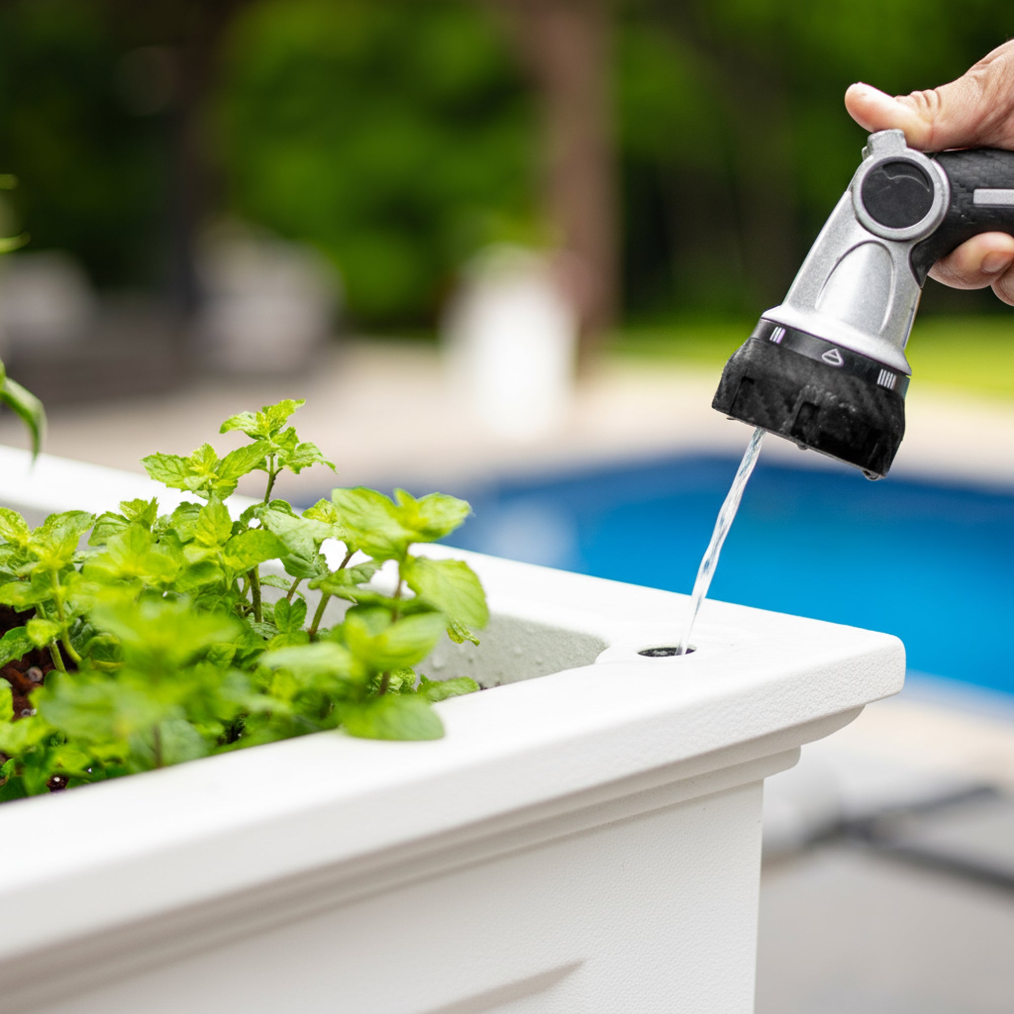 Mayne Fairfield 24-Inch Self-Watering Square Elevated Garden Bed with Wooden Legs