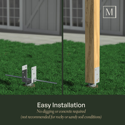 Mayne No Dig Ground Anchor - Includes Lag Bolts &amp; Rebar