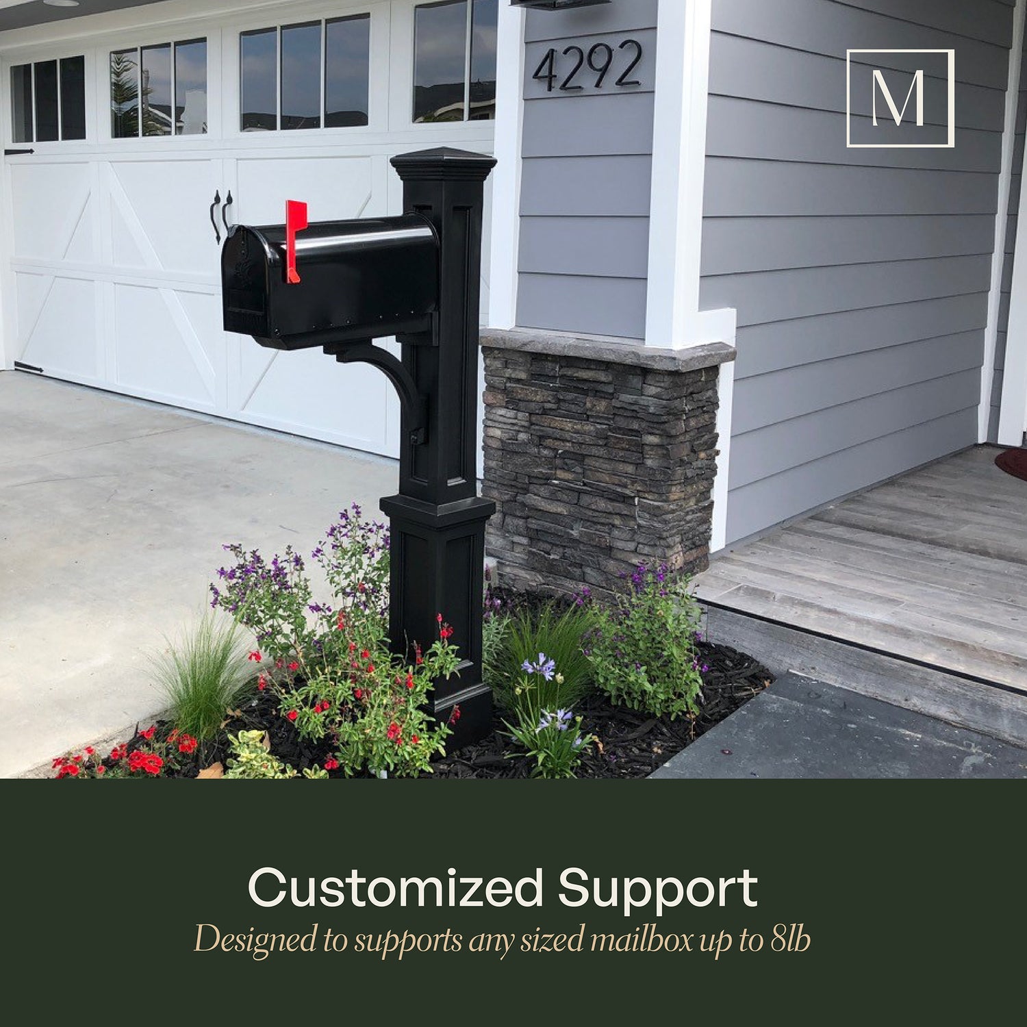 Mayne Newport Plus Single Arm Mail Post