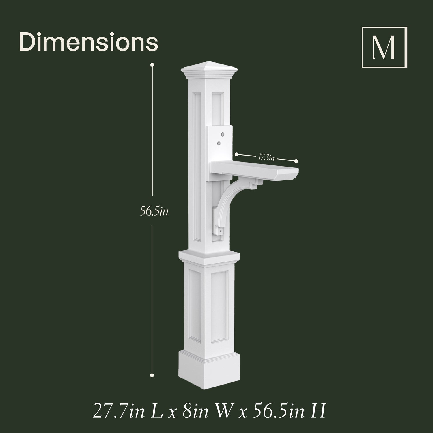 Mayne Newport Plus Single Arm Mail Post