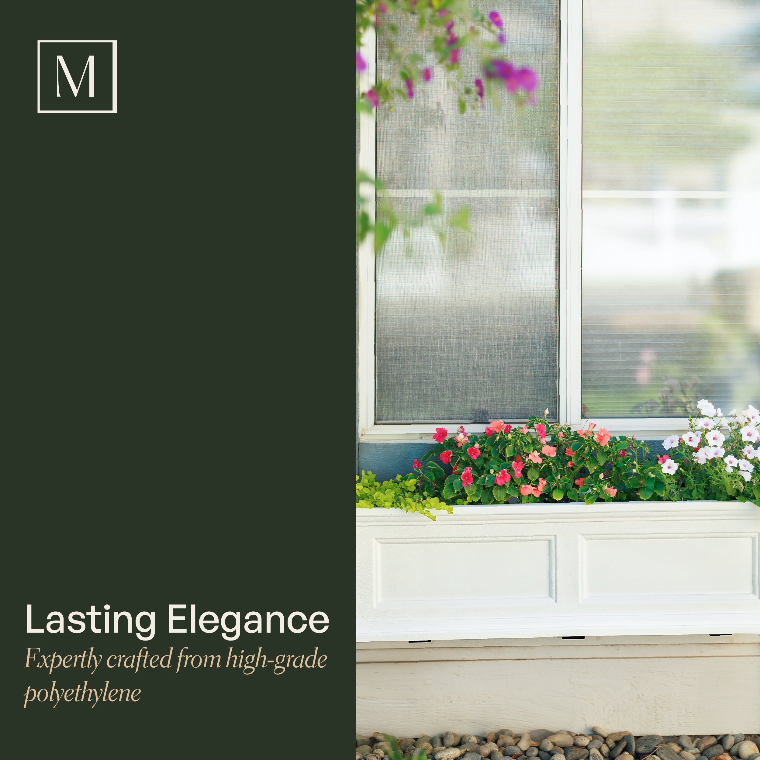 Mayne Fairfield 3ft Self-Watering Window Box with Steel Wall Mount Brackets