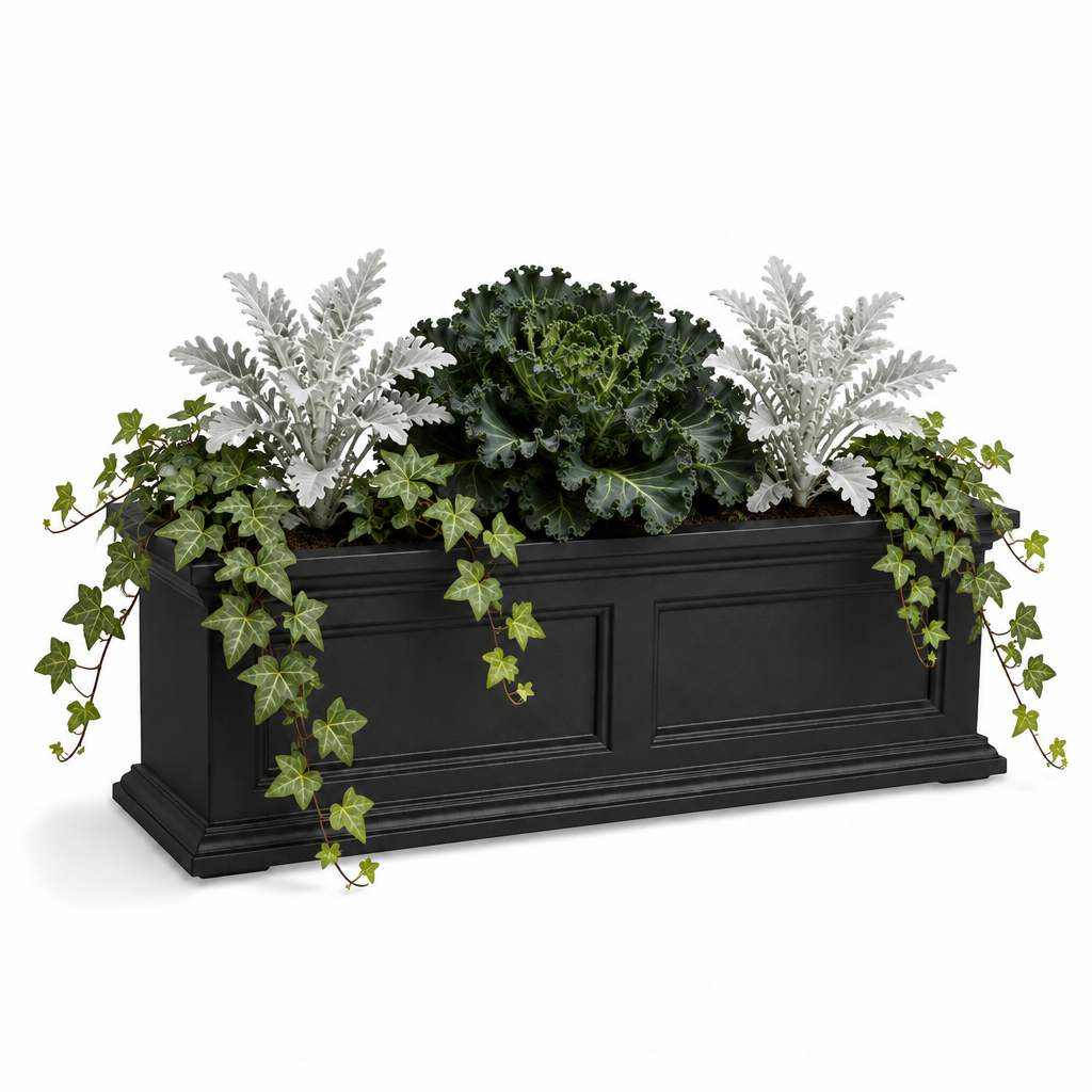 Mayne Fairfield 3ft Self-Watering Window Box with Steel Wall Mount Brackets
