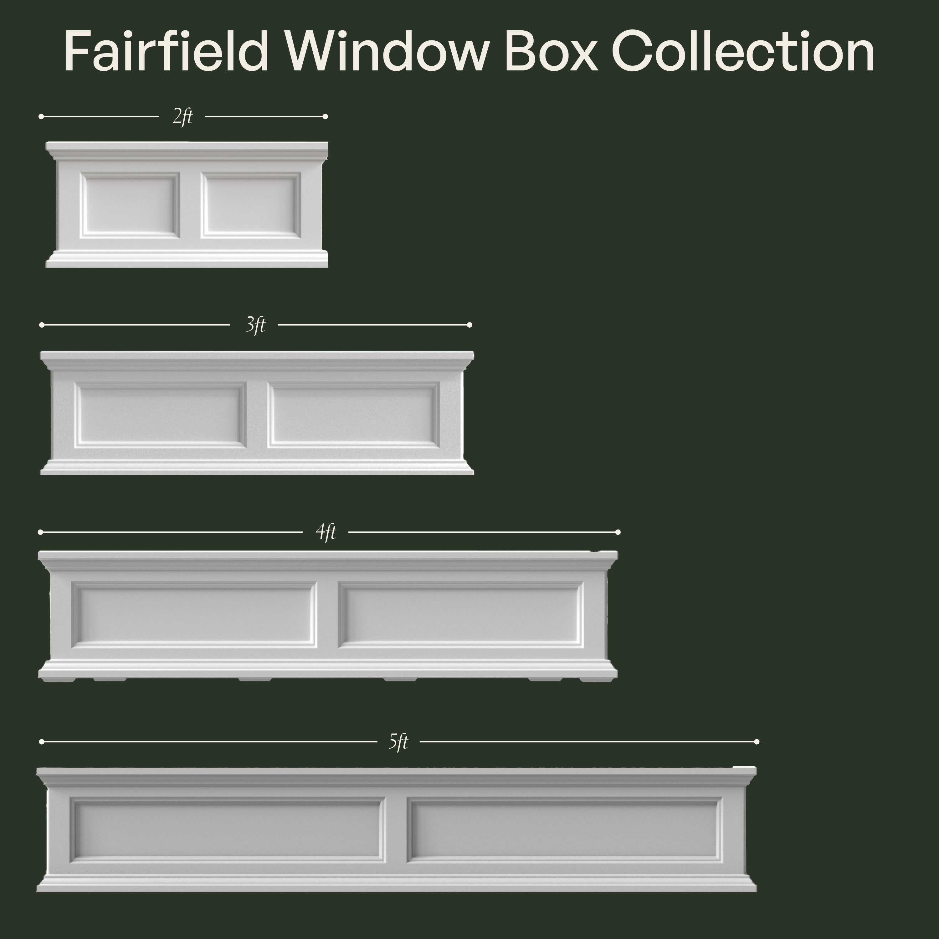 Mayne Fairfield 5ft Self-Watering Window Box with Steel Wall Mount Brackets