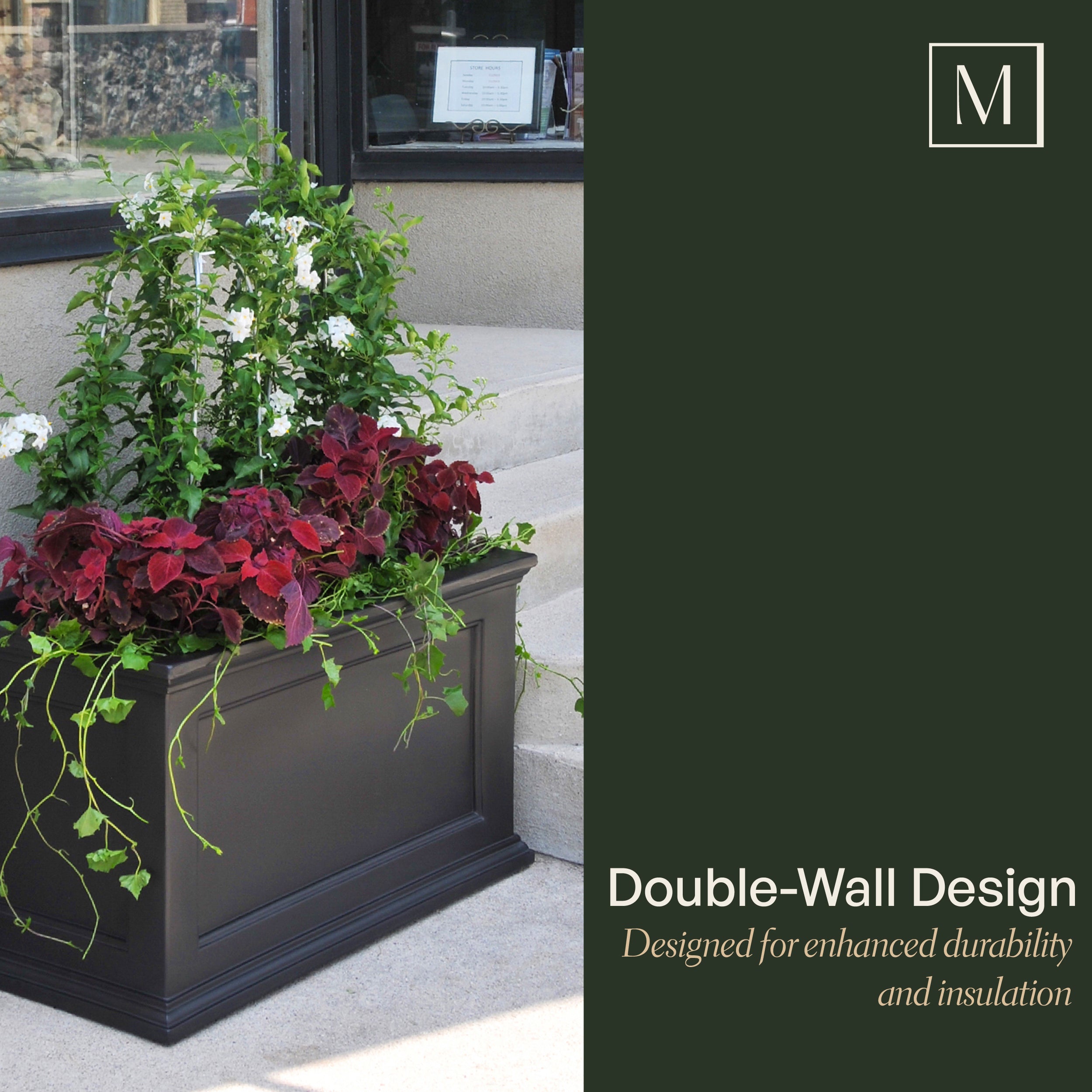 Mayne Fairfield 20x36-Inch Self-Watering Rectangle Planter