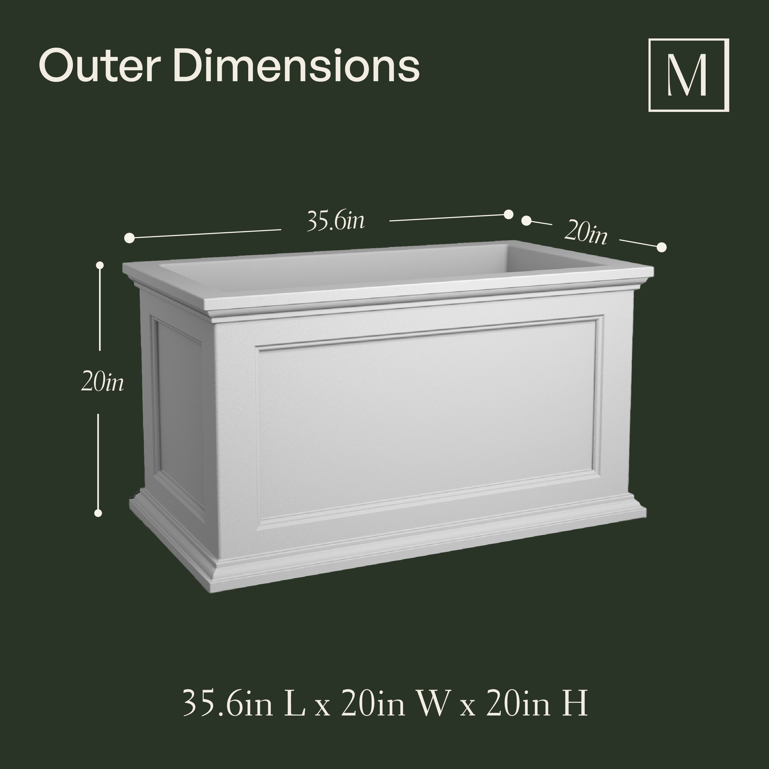 DIMENSION ディメンション 20th Anniversary Box 他 Mayne Fairfield 20x36-Inch Self-Watering Rectangle Planter – Mayne