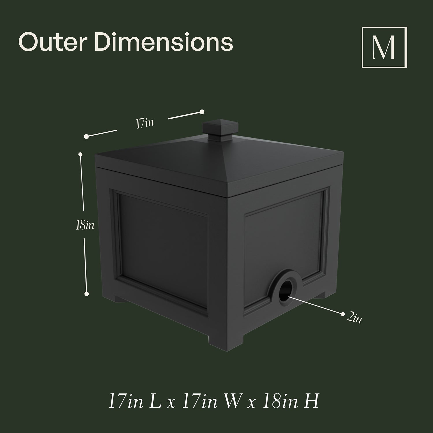 Mayne Fairfield Garden Hose Bin (Black)