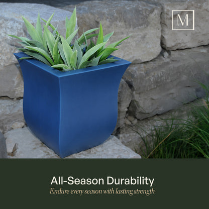 Mayne Valencia 16-Inch Indoor and Outdoor Square Planter (White)