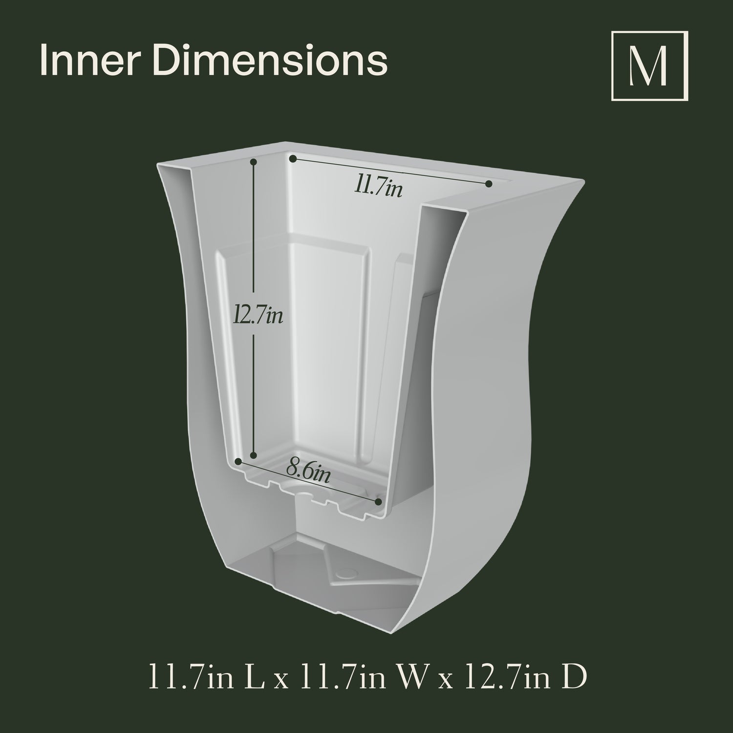 Mayne Valencia 16-Inch Indoor and Outdoor Square Planter (White)