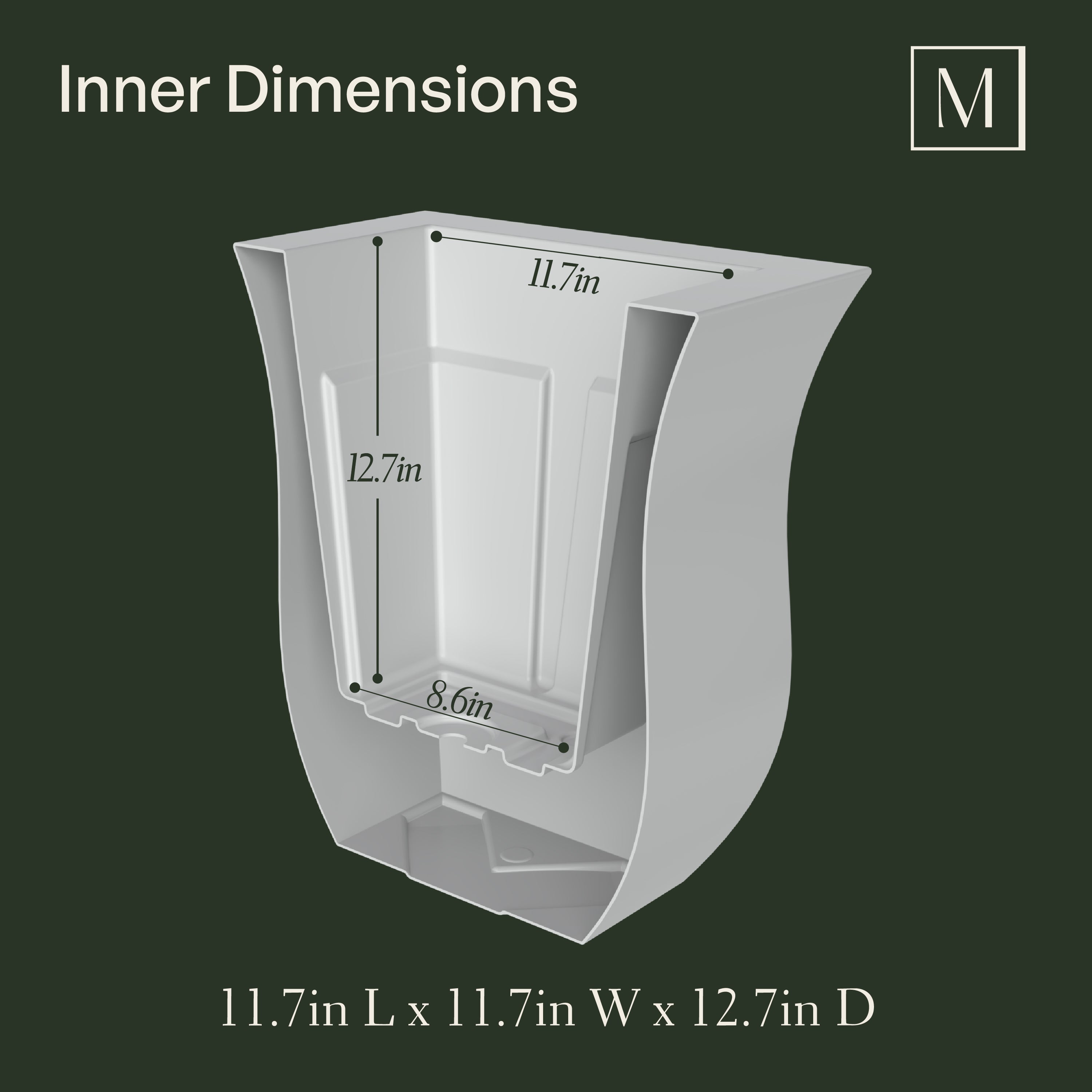 Mayne Valencia 16-Inch Indoor and Outdoor Square Planter (White)