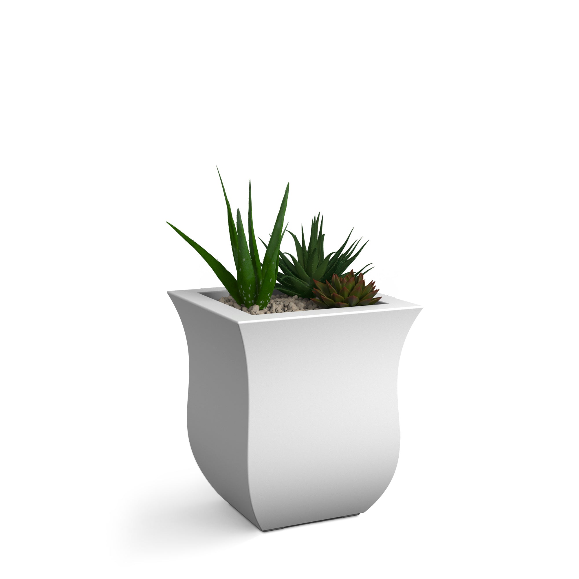 Mayne Valencia 16-Inch Indoor and Outdoor Square Planter (White)