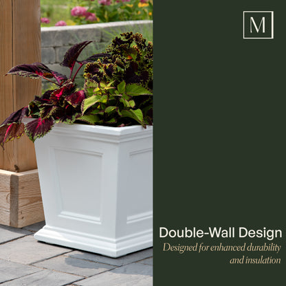 Mayne Fairfield 16in Square Planter (Graphite Grey &amp; Espresso)