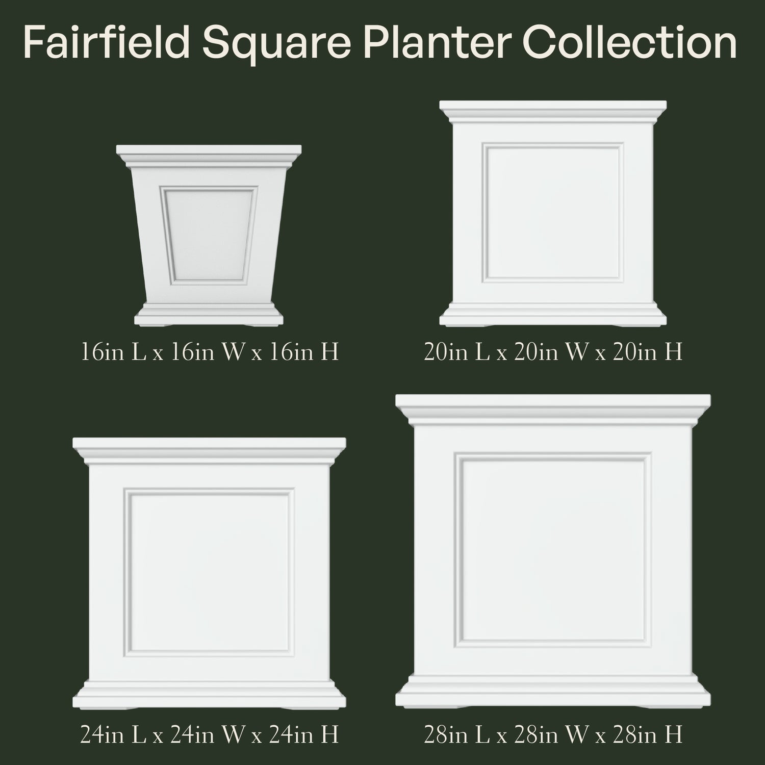 Mayne Fairfield 16in Square Planter (Graphite Grey &amp; Espresso)