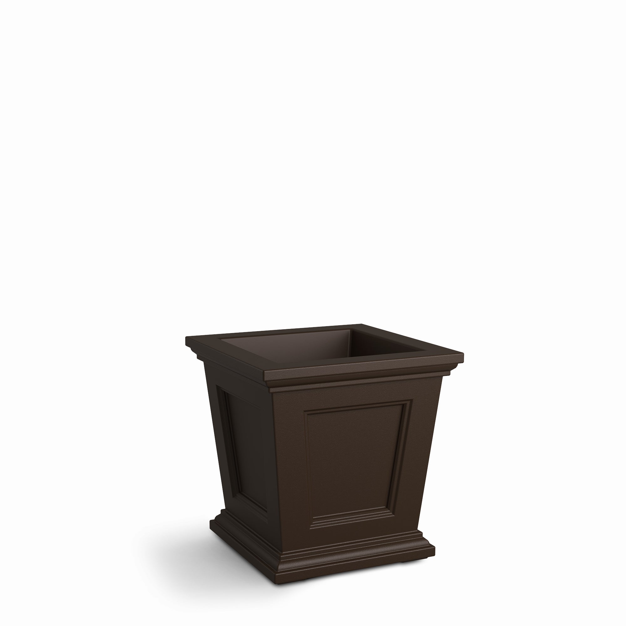 Mayne Fairfield 16in Square Planter (Graphite Grey &amp; Espresso)