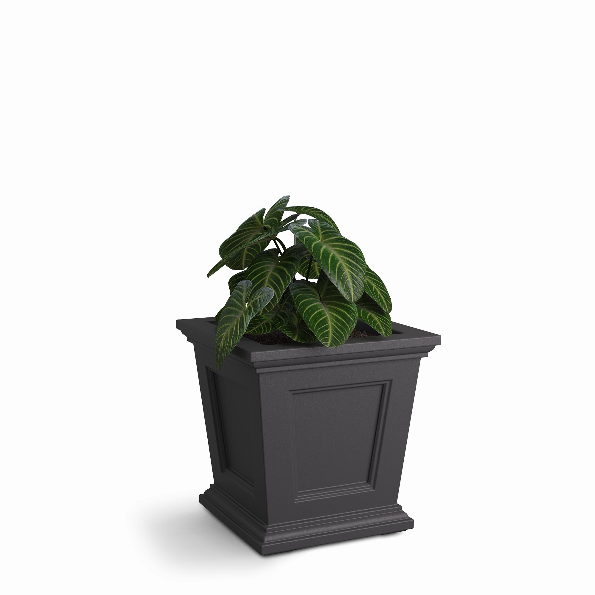Mayne Fairfield 16in Square Planter (Graphite Grey &amp; Espresso)