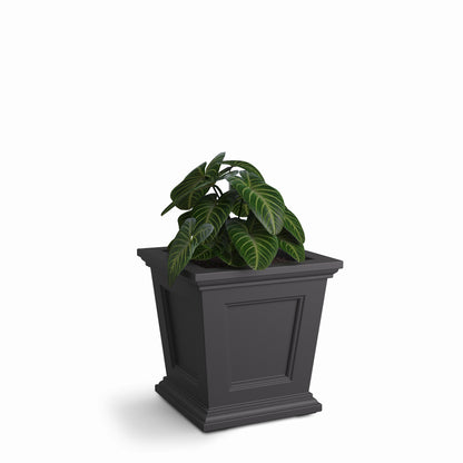 Mayne Fairfield 16in Square Planter (Graphite Grey &amp; Espresso)