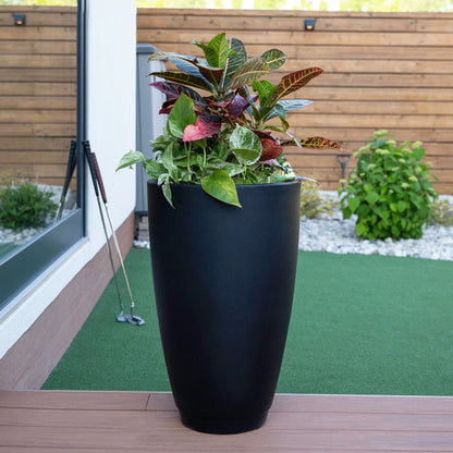 Mayne Caprio 26-Inch Self-Watering Tall Planter (Black)