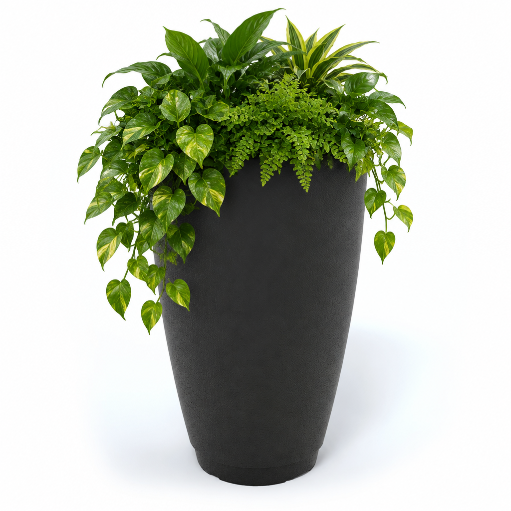 Mayne Caprio 26-Inch Self-Watering Tall Planter (Black)