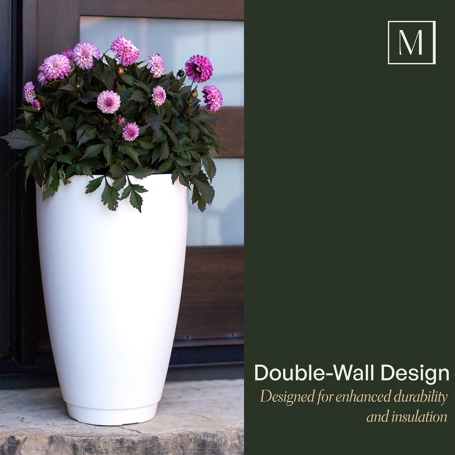 Mayne Caprio 26-Inch Self-Watering Tall Planter (White)