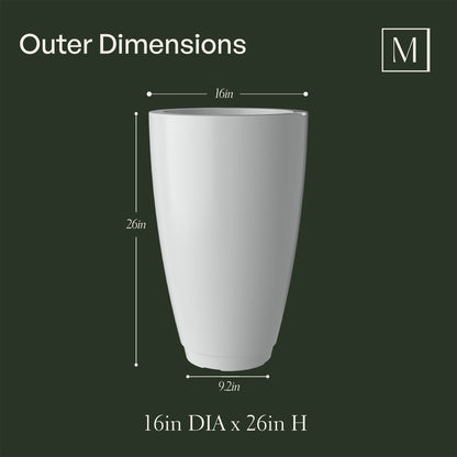 Mayne Caprio 26-Inch Self-Watering Tall Planter (White)