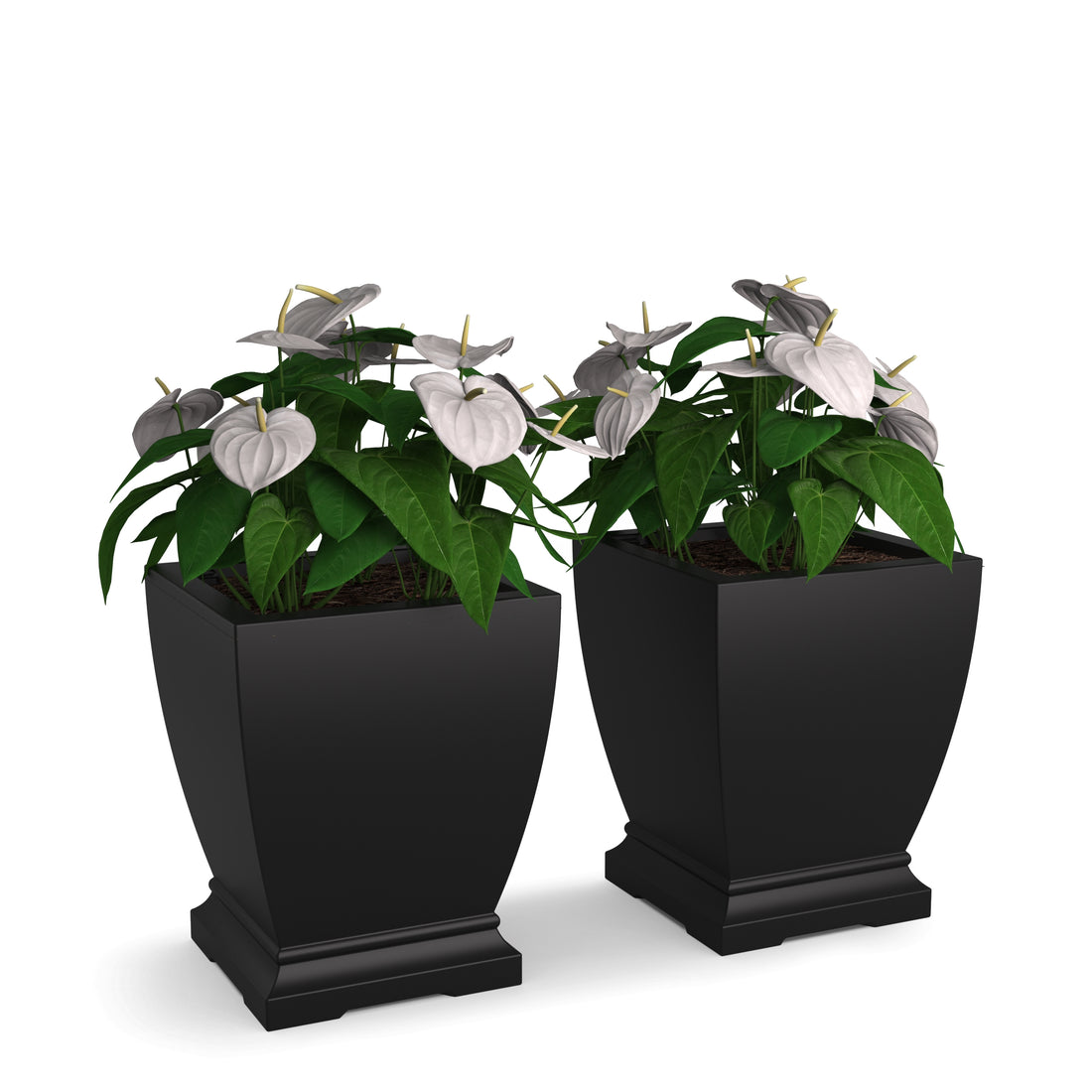 Mayne Acadia 18in Planter (Black, 2-Pack)