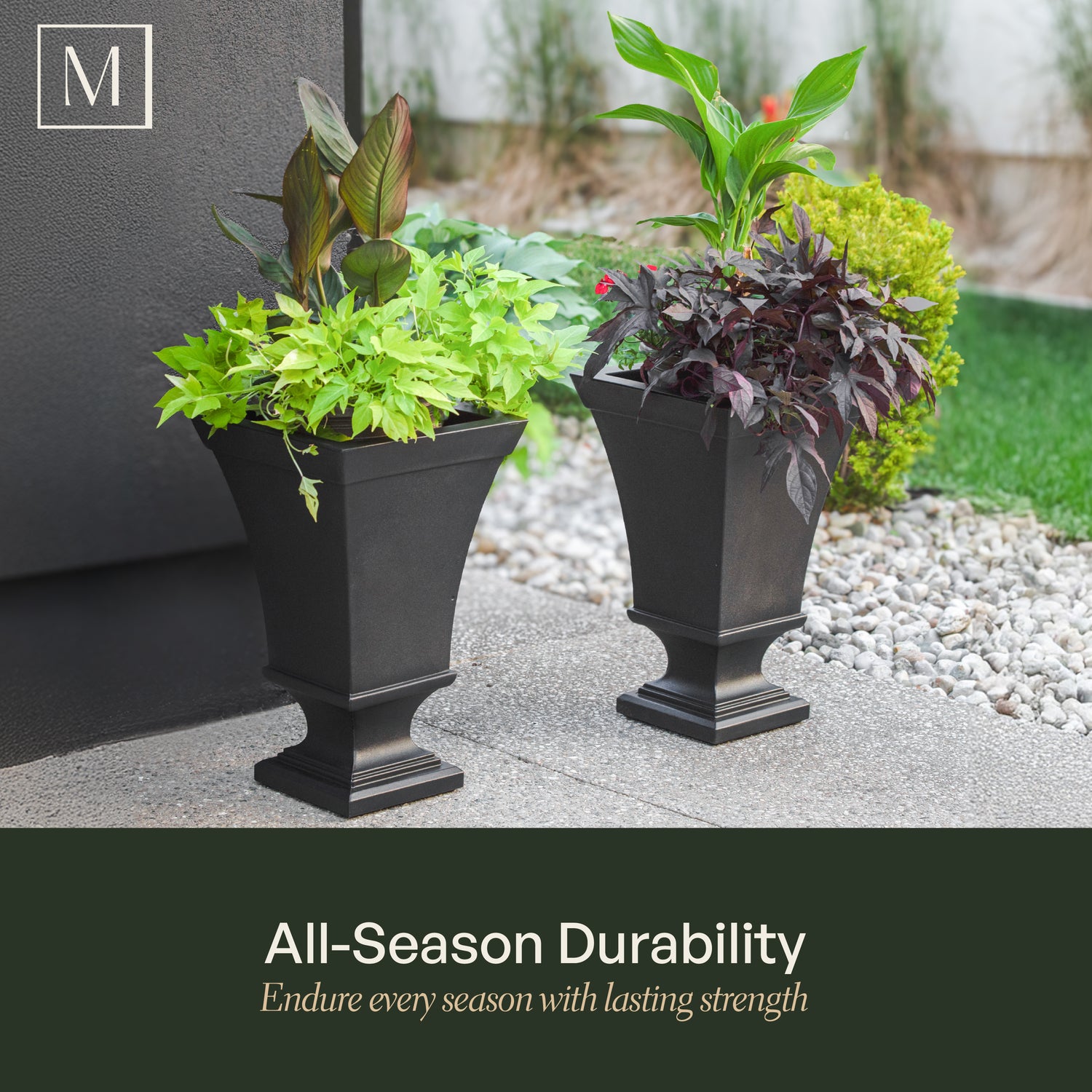 Mayne Vienna 25in Tall Urn Planter (2-Pack)