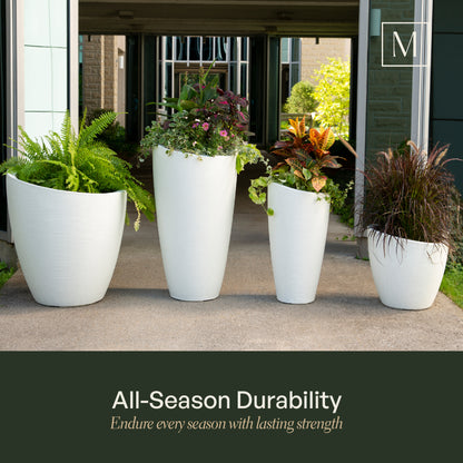 Mayne Modesto 20-Inch Round Indoor and Outdoor Planter (White)