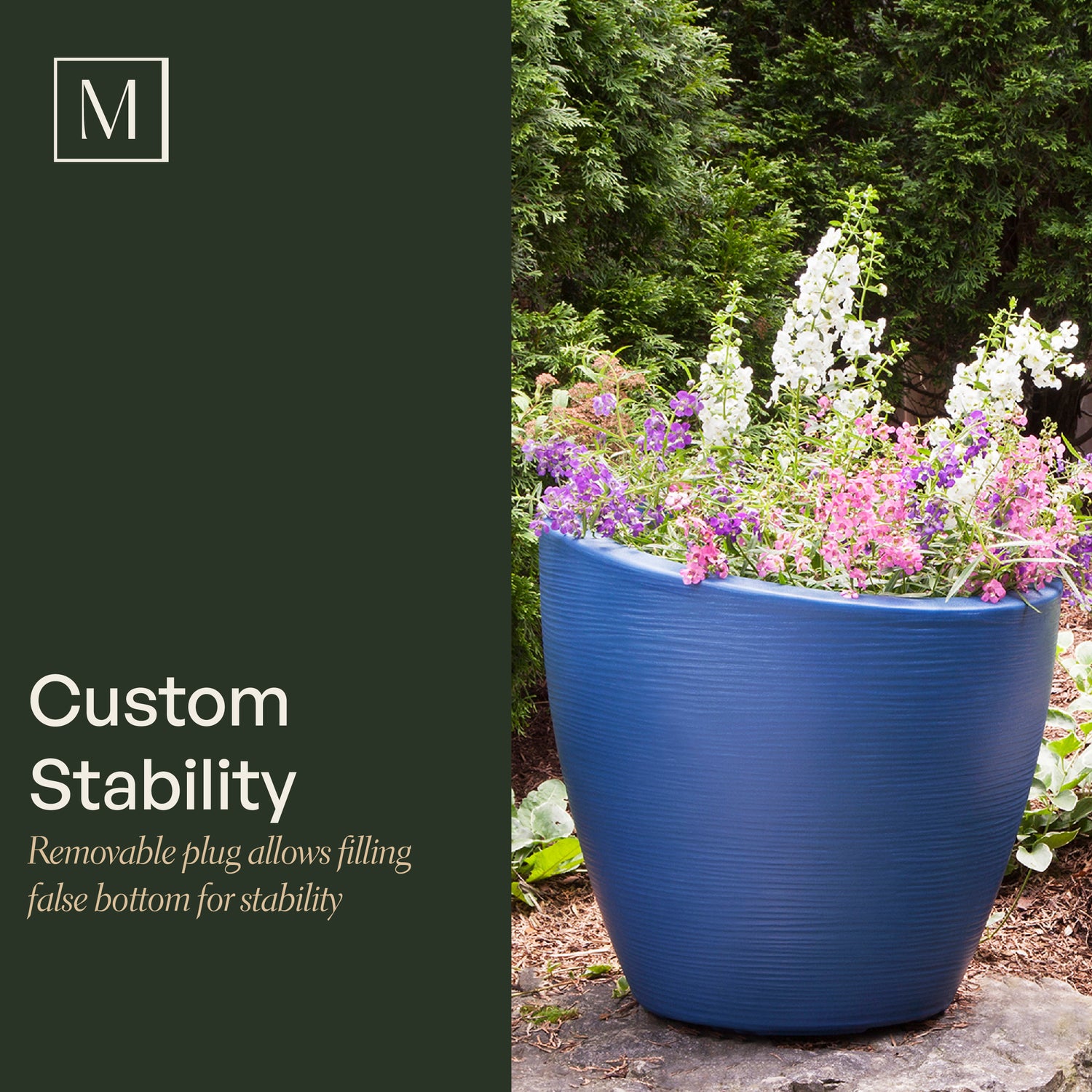 Mayne Modesto 20-Inch Round Indoor and Outdoor Planter (White)