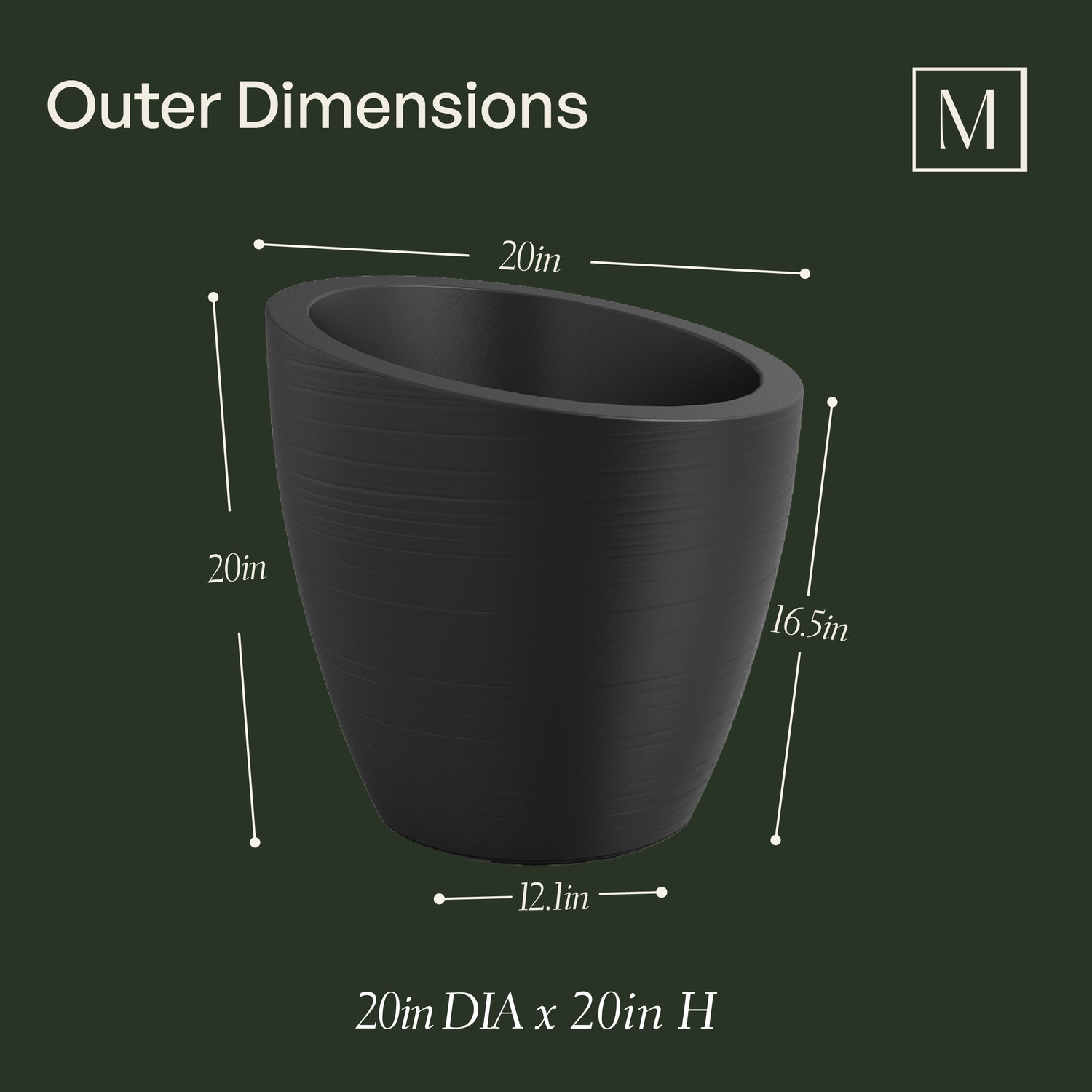 Mayne Modesto 20-Inch Round Indoor and Outdoor Planter (White)