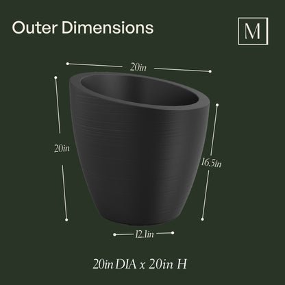 Mayne Modesto 20-Inch Round Indoor and Outdoor Planter (White)