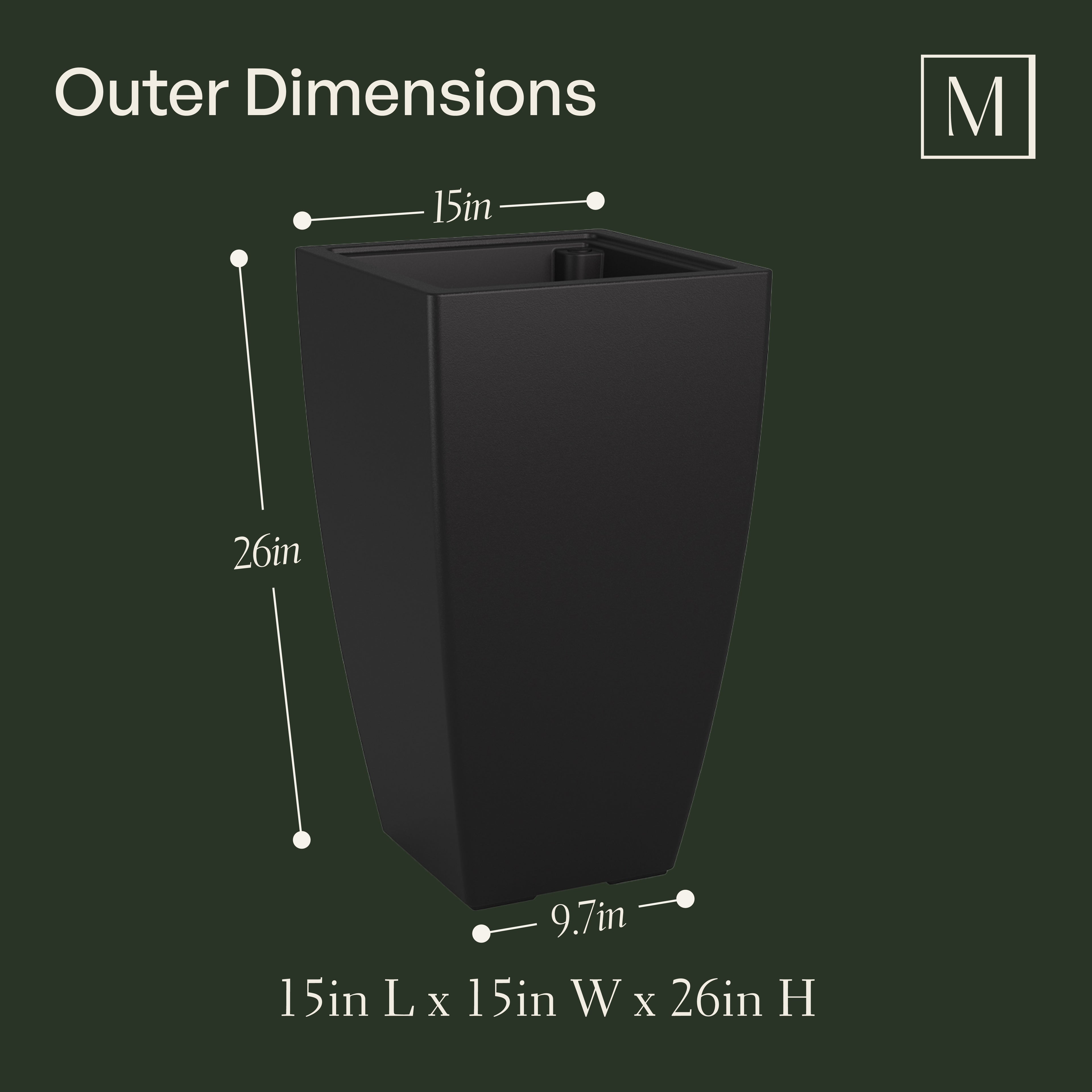 Mayne Kobi 26in Tall Planter