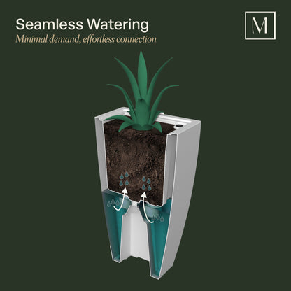 Mayne Kobi 32-Inch Self-Watering Tall Planter (White)