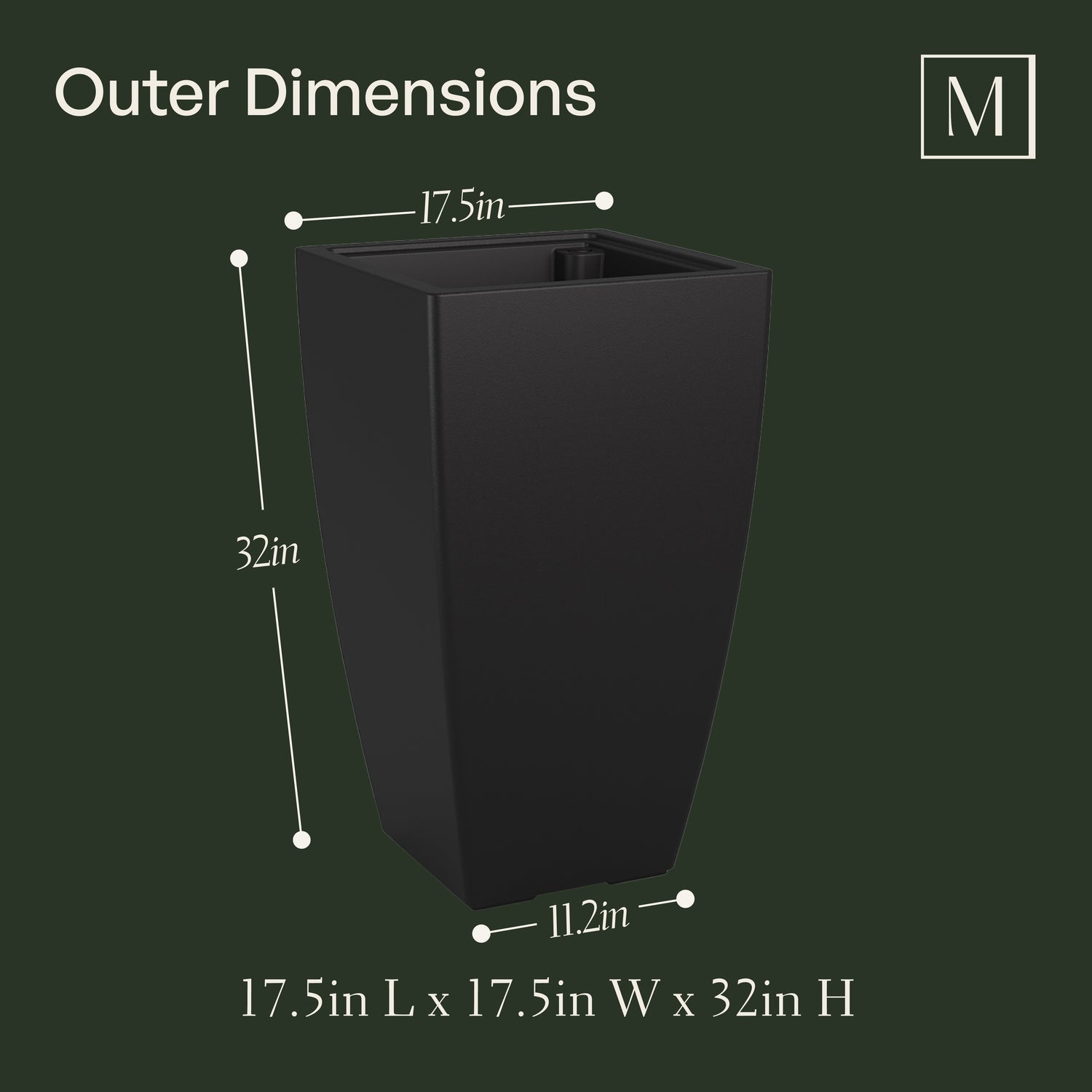 Mayne Kobi 32-Inch Self-Watering Tall Planter (White)