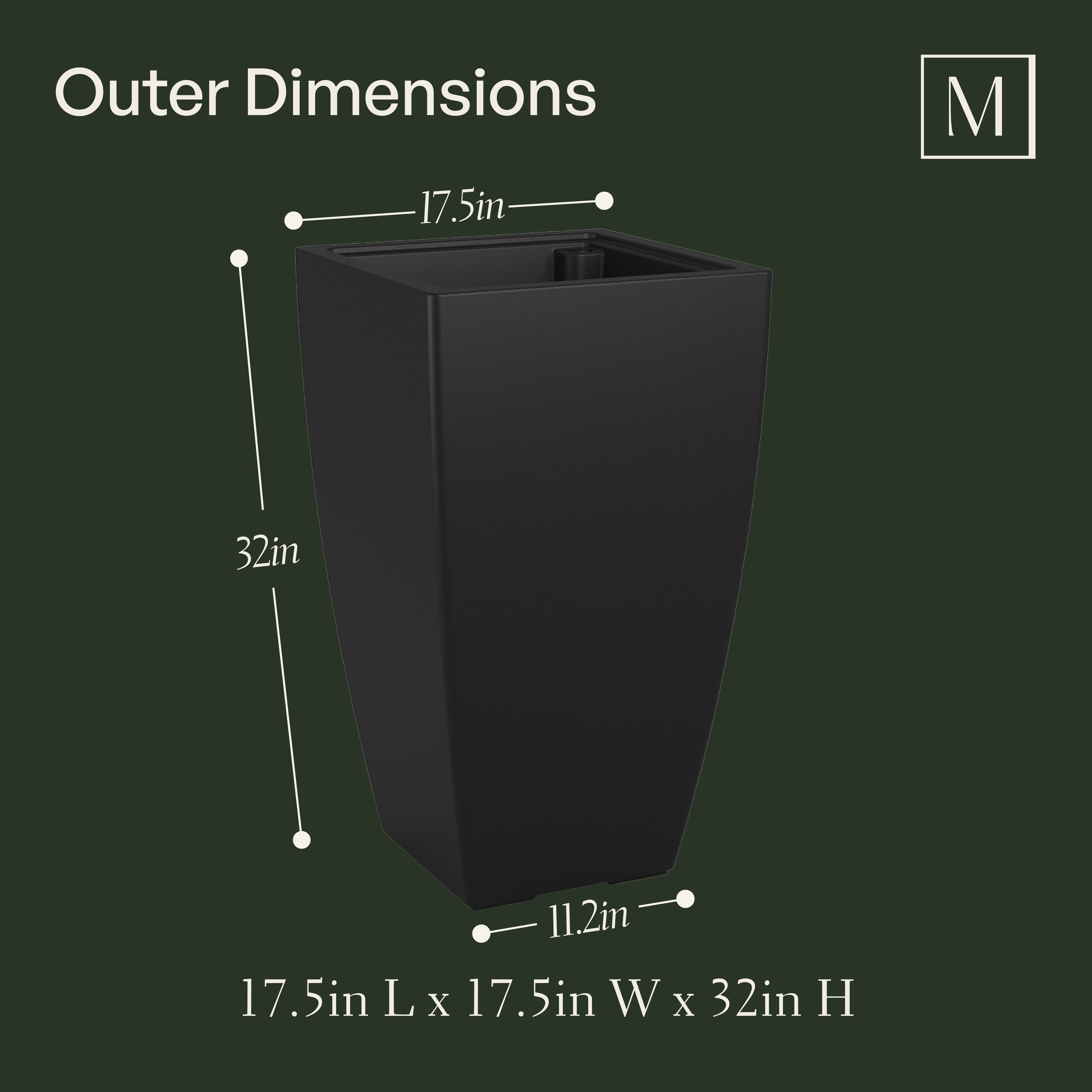 Mayne Kobi 32-Inch Self-Watering Tall Planter (White)