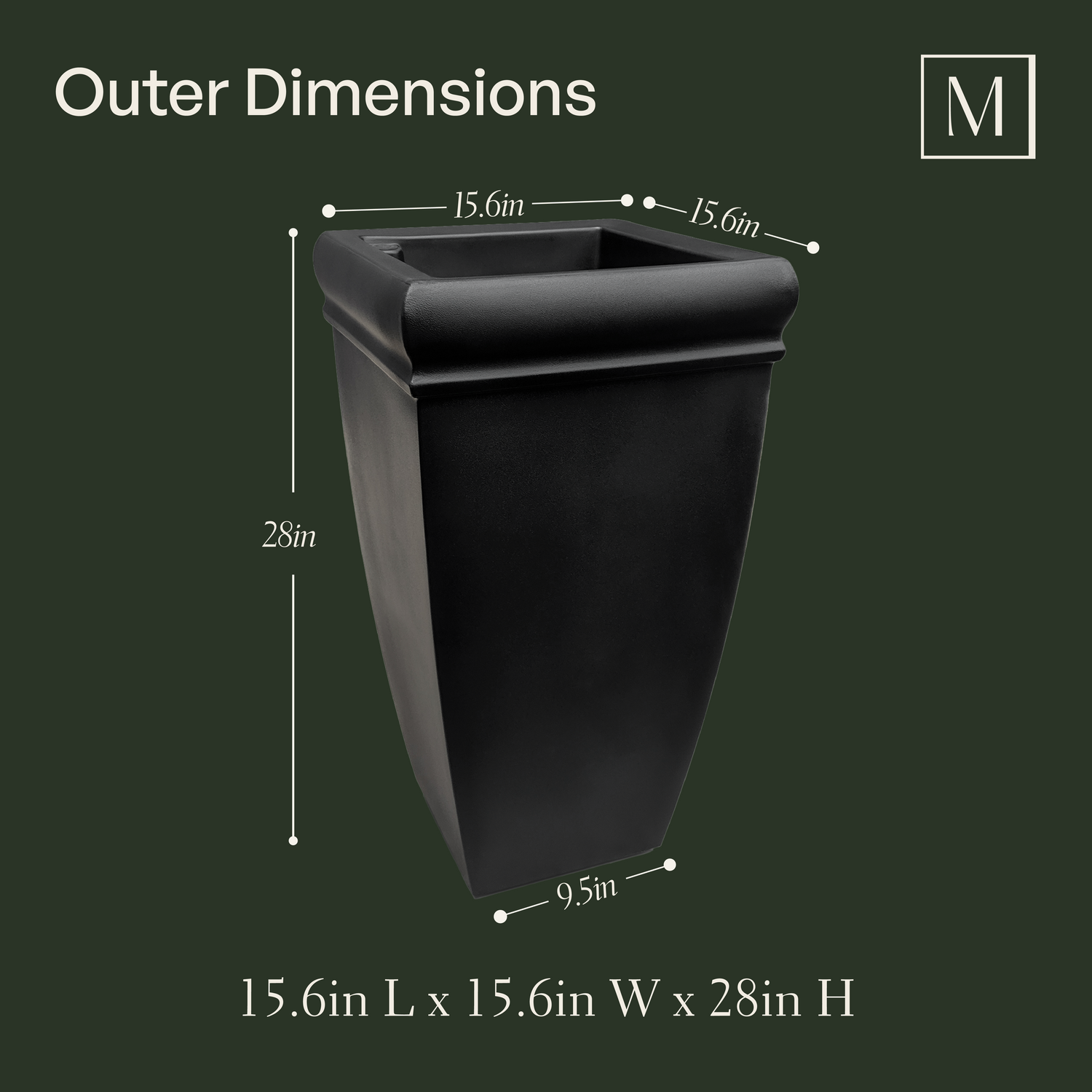 Chelsey 28in Tall Planter (2-pack)
