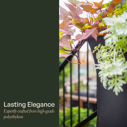 Mayne Valencia 30in Tall Planter (Black, 2-Pack)