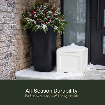 Mayne Valencia 30in Tall Planter (Black, 2-Pack)