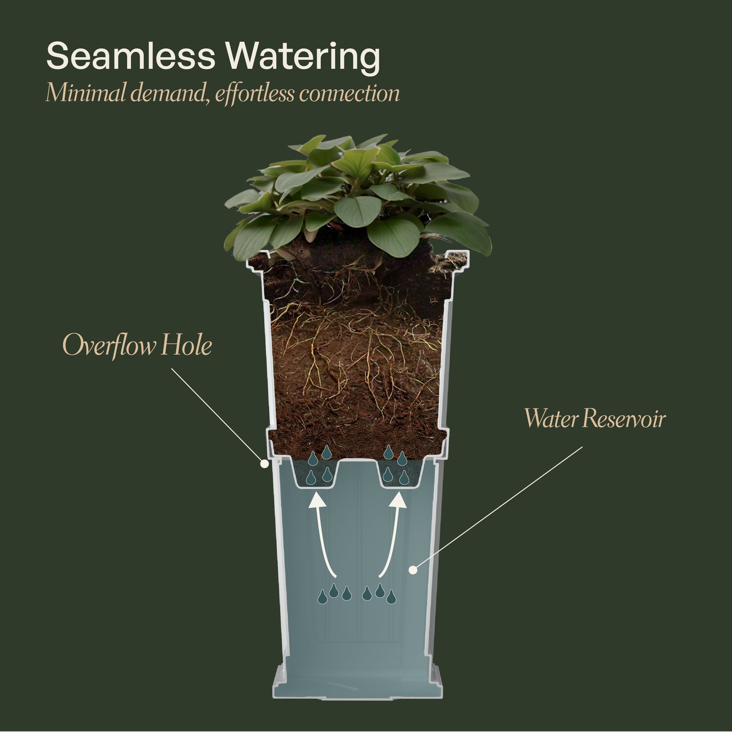 Mayne Fairfield 28-Inch Self-Watering Tall Planter with Removable Planting Insert (White, 2-Pack)