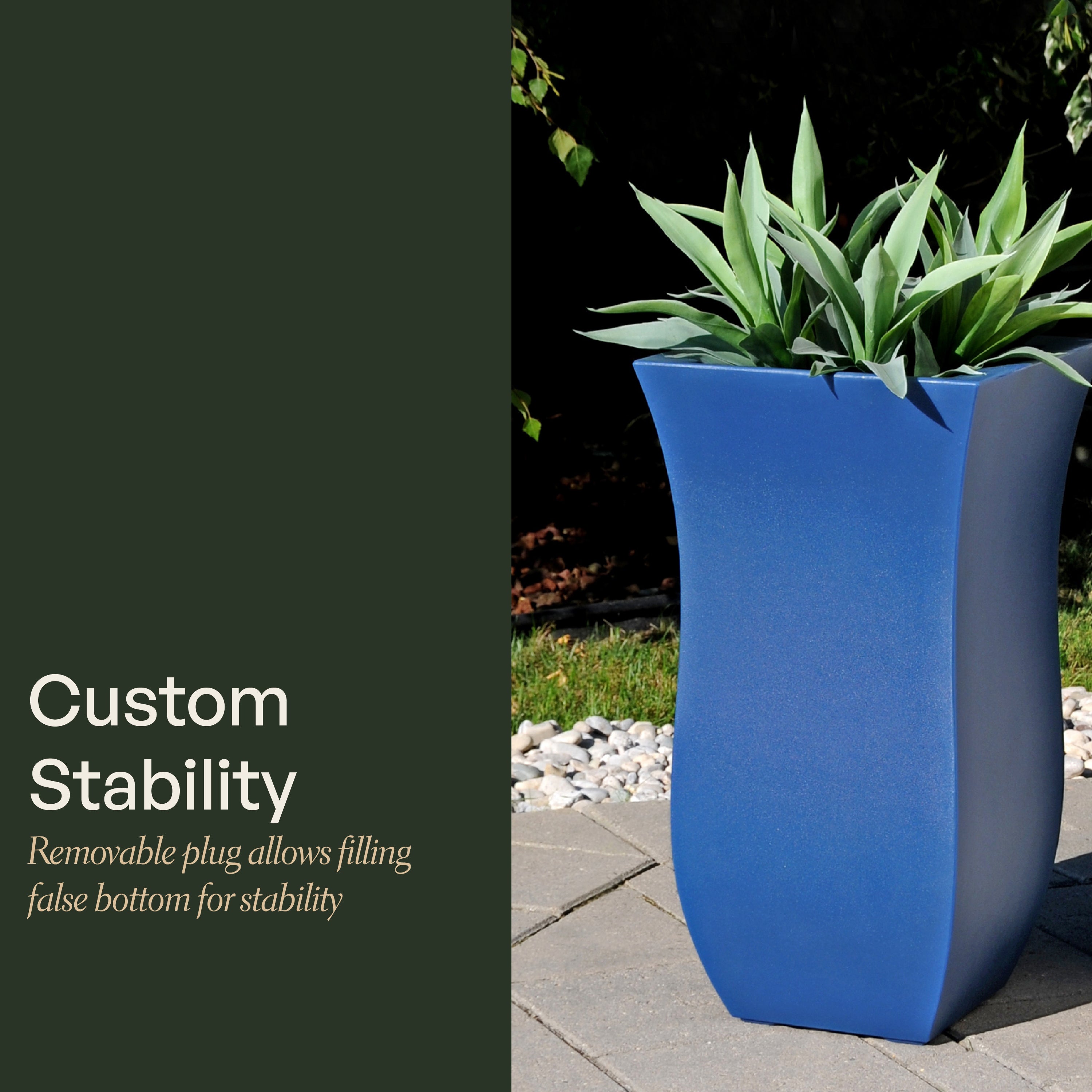 Mayne Valencia 30in Tall Planter (Black, 2-Pack)