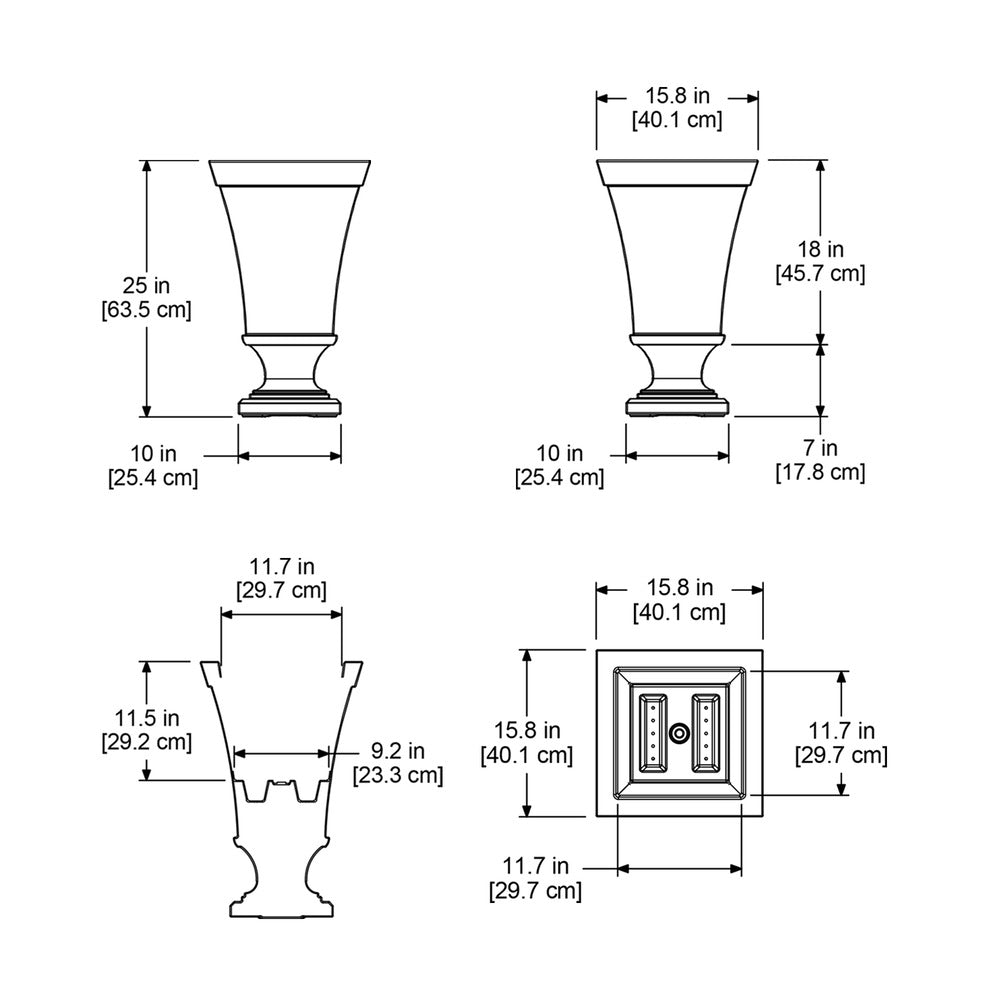 Vienna 25in Tall Urn Planter – Mayne